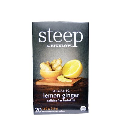Bigelow Organic Lemon Ginger Decaf Herbal Tea 20bg 1.60 oz