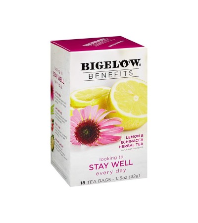 Bigelow Lemon & Echinacea Herbal Tea 18bg 1.15 oz