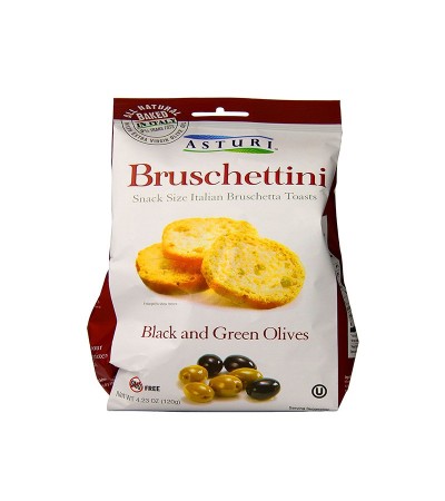 Asturi Bruschettini Black & Green Olives 4.23oz Bag