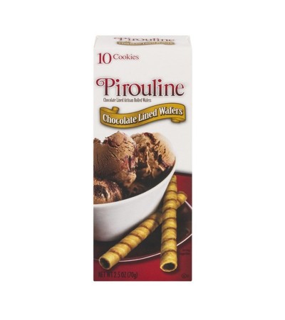 Pirouline Chocolate Lined Rolled Wafers 2.5oz Box