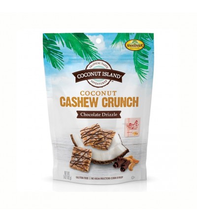 Anastasia Coconut Cashew Crunch Dark Chocolate Drizzle 5oz Pouch