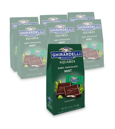 Ghirardelli Dark Chocolate Mint Filled Squares Bag 5.32oz