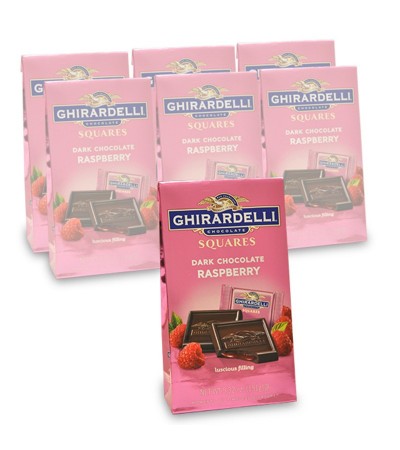 Ghirardelli Dark Chocolate Raspberry Filled Squares Bag 5.32oz
