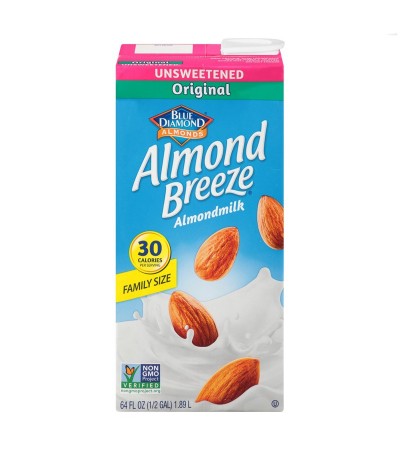 Blue Diamond Beverage Unsweet Almond Breeze Original 64 oz