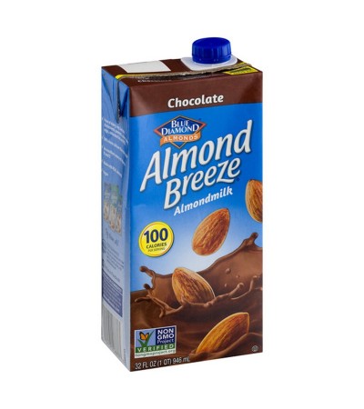 Blue Diamond Beverage Unsweet Almonds Breeze Chocolate 32 oz