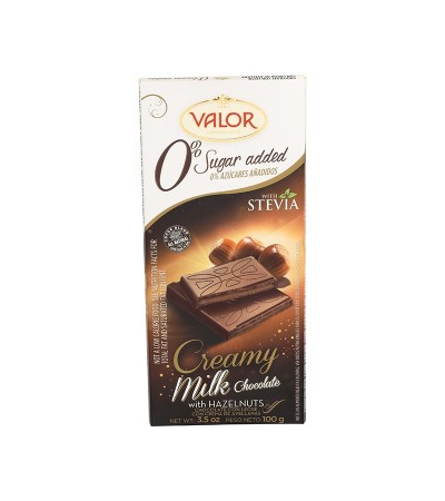 Valor Bar No Sugar Added Milk with Cream Hazelnut 3.5 oz